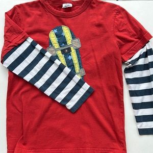 Mini Biden // Skateboard Striped Sleeves Tee 9-10